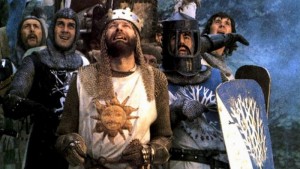 Graham Chapman, John Cleese, Eric Idle, Michael Palin a Terry Jones ve filmu <b>Monty Python a Svatý Grál</b>