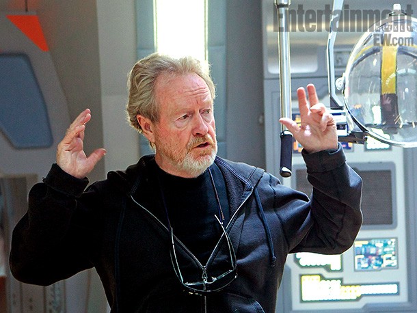 Ridley Scott při natáčení filmu Prometheus / Prometheus