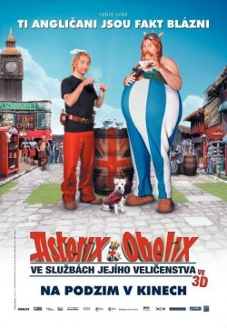 Český plakát filmu Asterix a Obelix ve službách jejího veličenstva