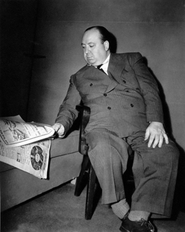 Alfred Hitchcock při natáčení filmu Sabotér / Saboteur
