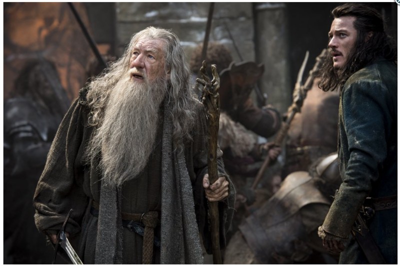 Ian McKellen, Luke Evans ve filmu Hobit: Bitva pěti armád / The Hobbit: The Battle of the Five Armies