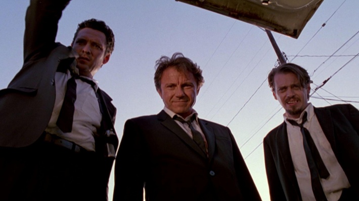 Michael Madsen, Harvey Keitel, Steve Buscemi ve filmu Gauneři / Reservoir Dogs