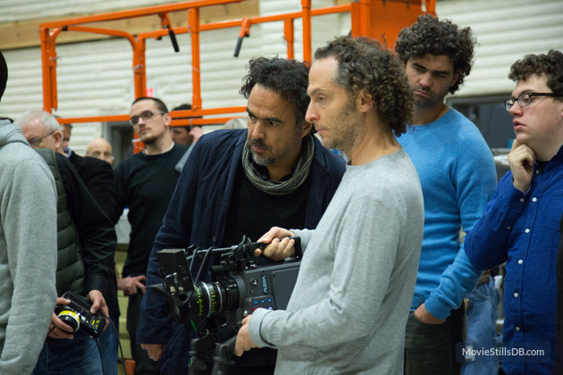 Alejandro González Iñárritu, Emmanuel Lubezki při natáčení filmu Birdman / Birdman