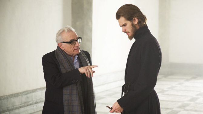 Martin Scorsese, Andrew Garfield při natáčení filmu  / Silence