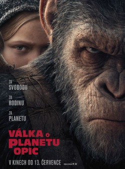 Český plakát filmu Válka o planetu opic / War for the Planet of the Apes