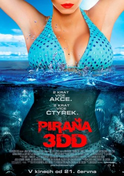 Český plakát filmu Piraňa 3DD