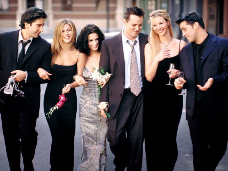 David Schwimmer, Jennifer Aniston, Courteney Cox, Matthew Perry, Lisa Kudrow, Matt LeBlanc ve filmu Přátelé / Friends
