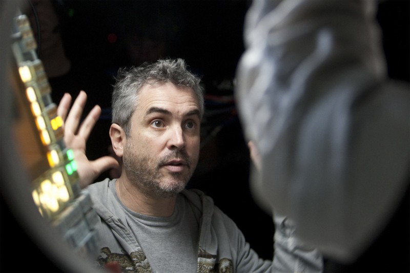 Alfonso Cuarón při natáčení filmu Gravitace