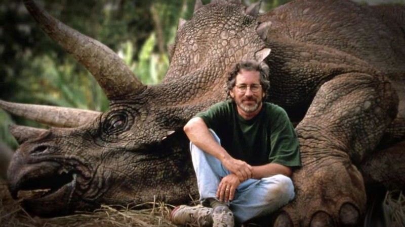 Steven Spielberg při natáčení filmu Jurský park / Jurassic Park