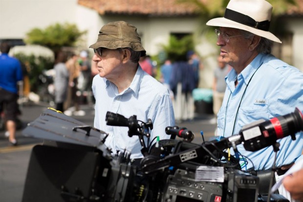 Woody Allen, Vittorio Storaro při natáčení filmu Cafe society / Café Society