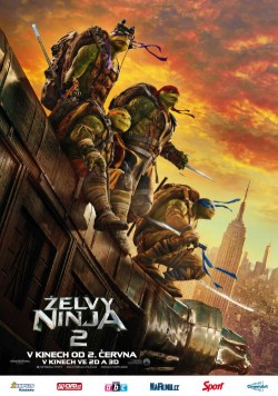 Český plakát filmu Želvy Ninja 2 / Teenage Mutant Ninja Turtles: Out of the Shadows