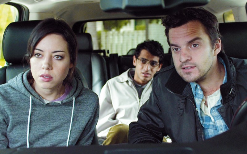 Aubrey Plaza, Jake M. Johnson při natáčení filmu Vlastní zbraň podmínkou / Safety Not Guaranteed