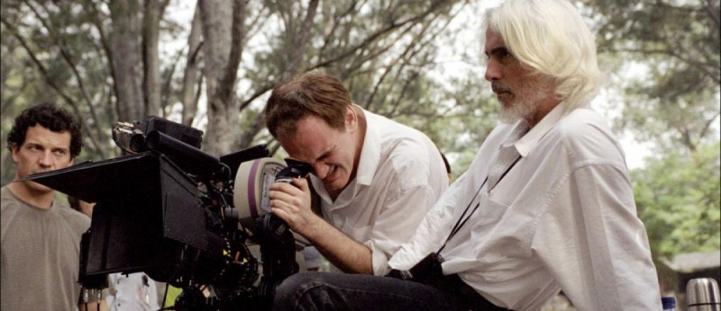 Quentin Tarantino, Robert Richardson při natáčení filmu  / Once Upon a Time in Hollywood