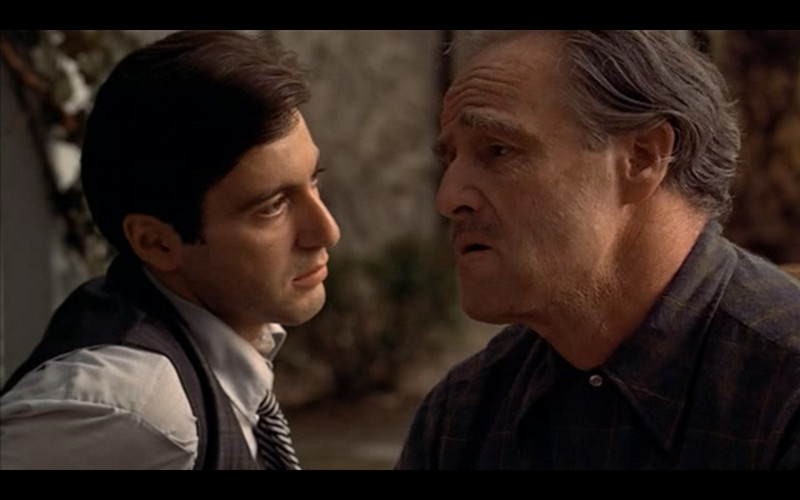 Al Pacino, Marlon Brando ve filmu Kmotr / The Godfather
