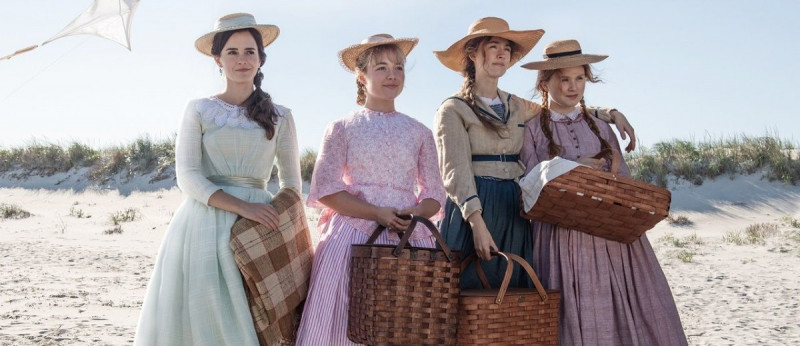 Florence Pugh, Emma Watson, Saoirse Ronan, Eliza Scanlen ve filmu Malé ženy / Little Women