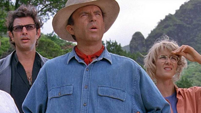 Sam Neill, Laura Dern, Jeff Goldblum ve filmu Jurský park / Jurassic Park