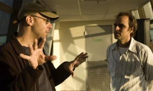 Jose Padilha a Beto Brant při natáčení filmu Levels