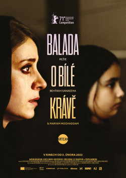 Český plakát filmu Balada o bílé krávě / Ghasideyeh gave sefid