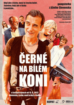 Český plakát filmu Černé na bílém koni / Čierne na bielom koni