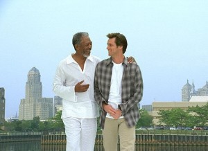 Morgan Freeman a Jim Carrey ve filmu <b>Božský Bruce</b>